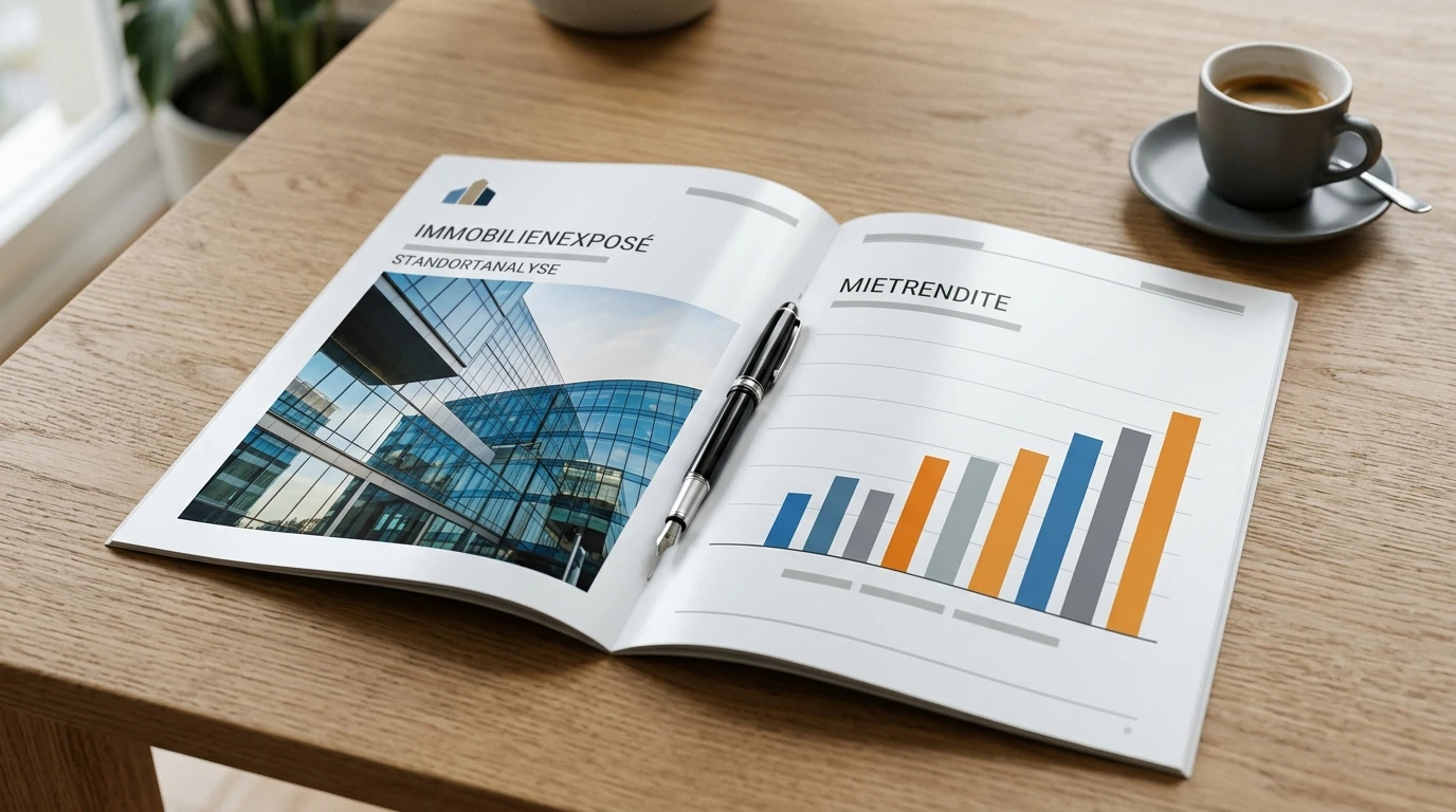 Hochglanz-Exposé mit Renditechart
