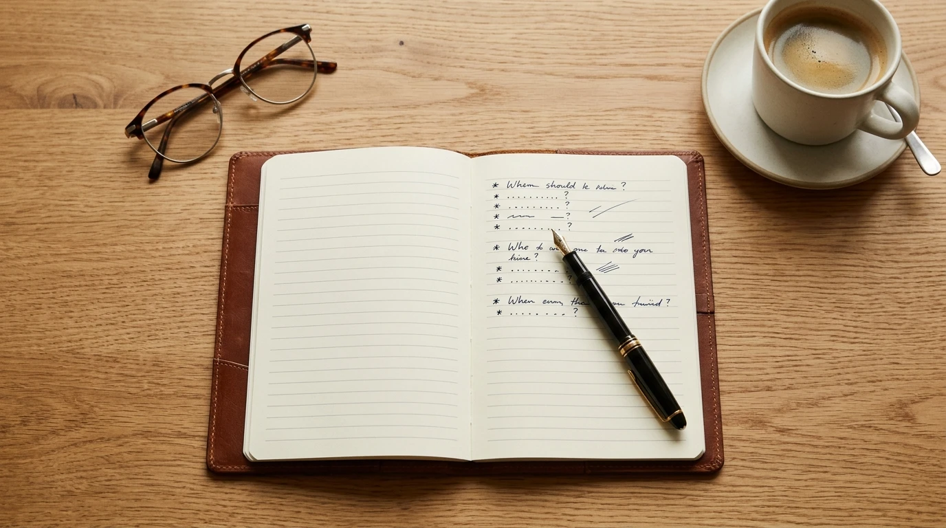 Notizen mit Fragen-Liste