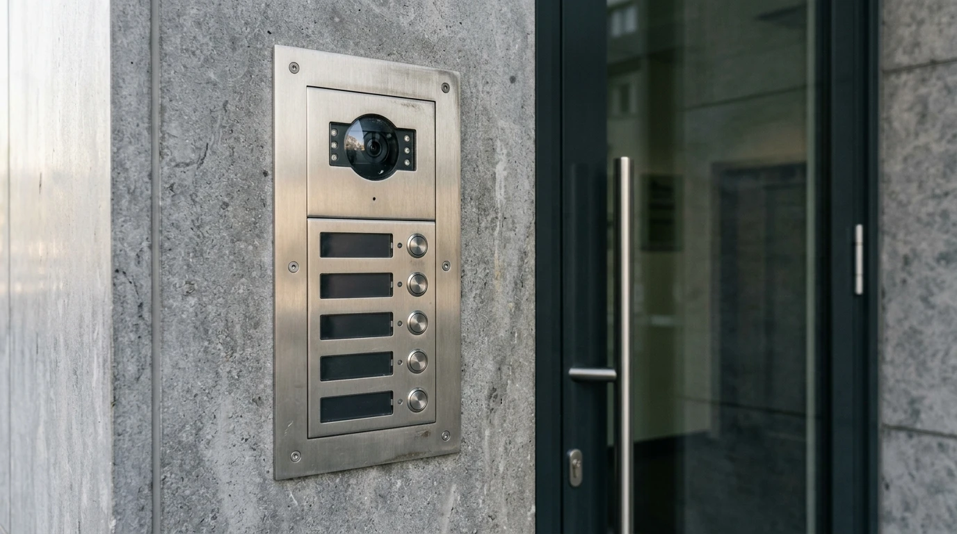 Bürogebäude-Eingang mit Klingelschild
