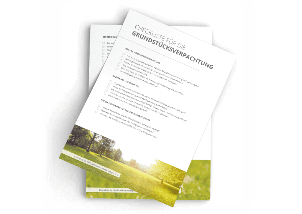 Checkliste zur Grundstücksverpachtung