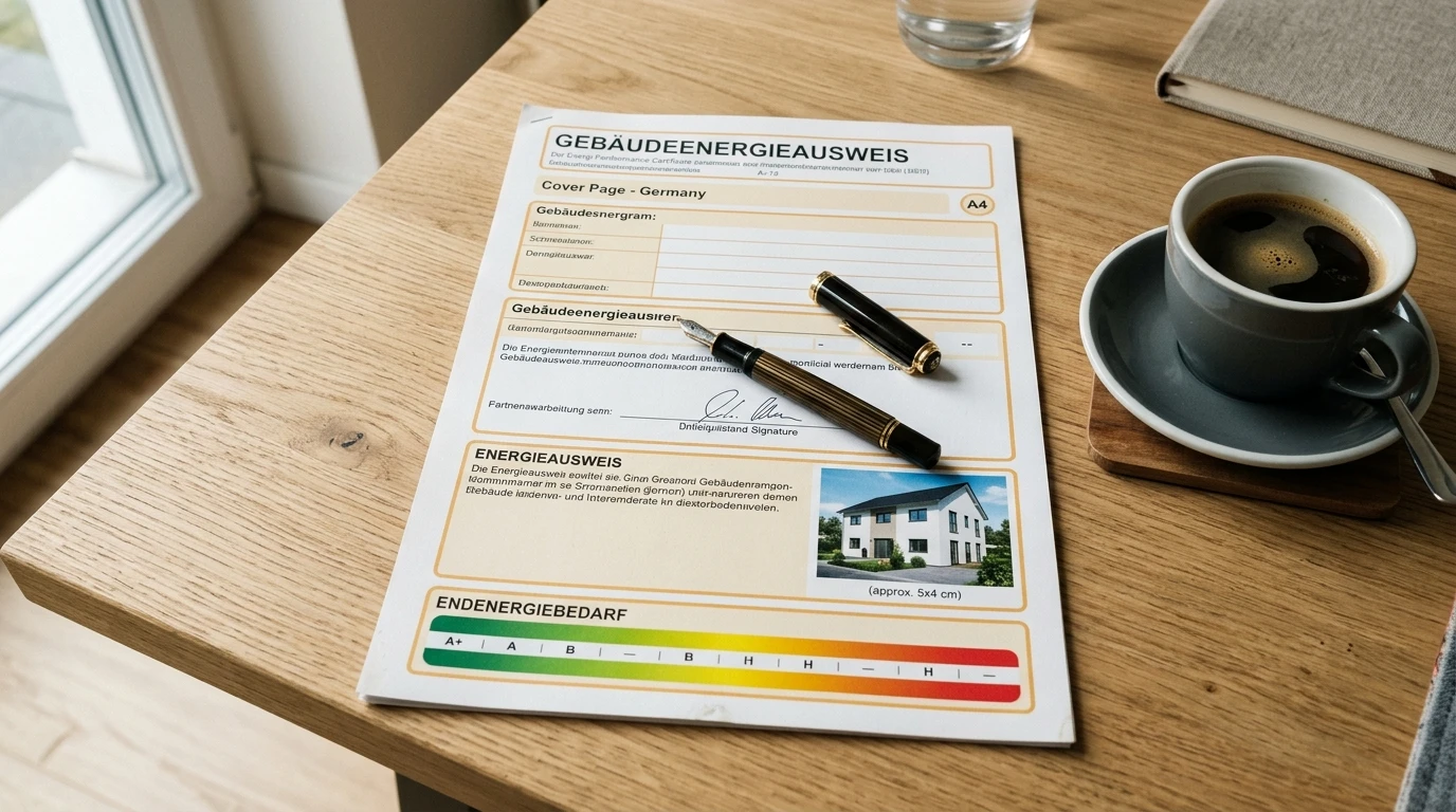 Energieausweis am Tisch
